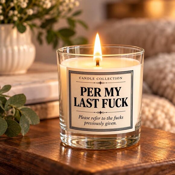 Unbranded Other - Per My Last F*ck Vanilla Scented Candle Glass Vase with Gift Bag